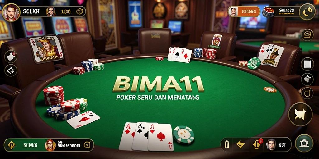 Tampilan gameplay menegangkan dari BIMA11 saat bermain poker.