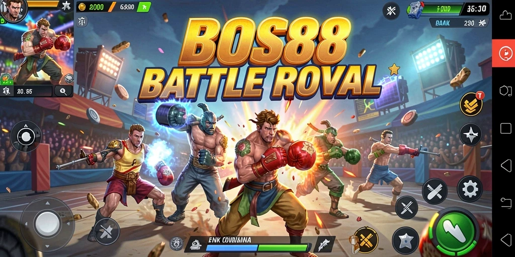 Tangkapan layar gameplay seru di <strong>BOS88</strong> saat pertarungan intens berlangsung.