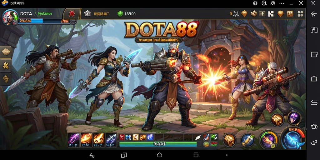 Screenshot DOTA88 menampilkan aksi seru dalam pertempuran MMORPG.