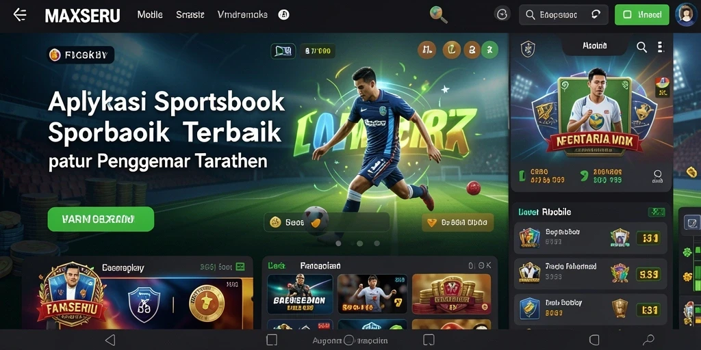 Tampilan menarik aplikasi MAXSERU dengan fitur taruhan olahraga.