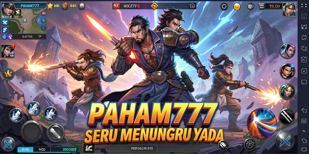 Tampilan pertarungan seru di PAHAM777 dengan karakter beraksi.