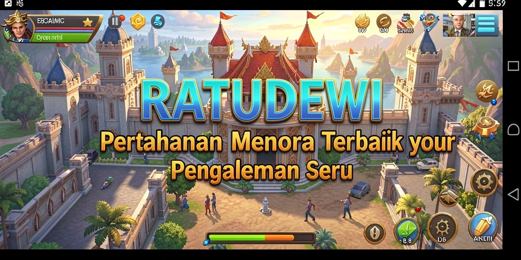Tampilan menarik dari gameplay Tower Defense di RATUDEWI.