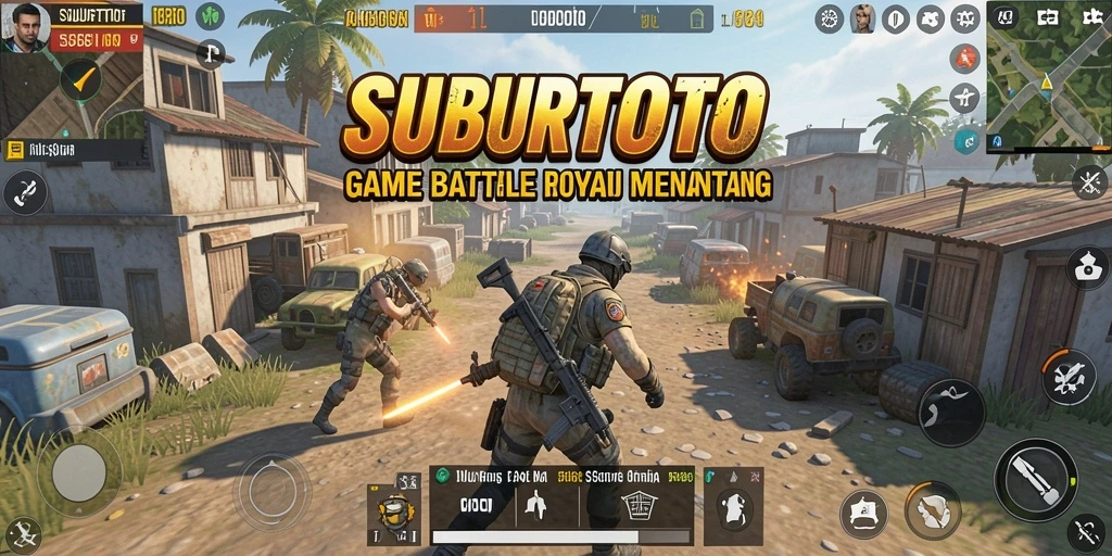 Gameplay SUBURTOTO yang mendebarkan dalam pertempuran Battle Royale.
