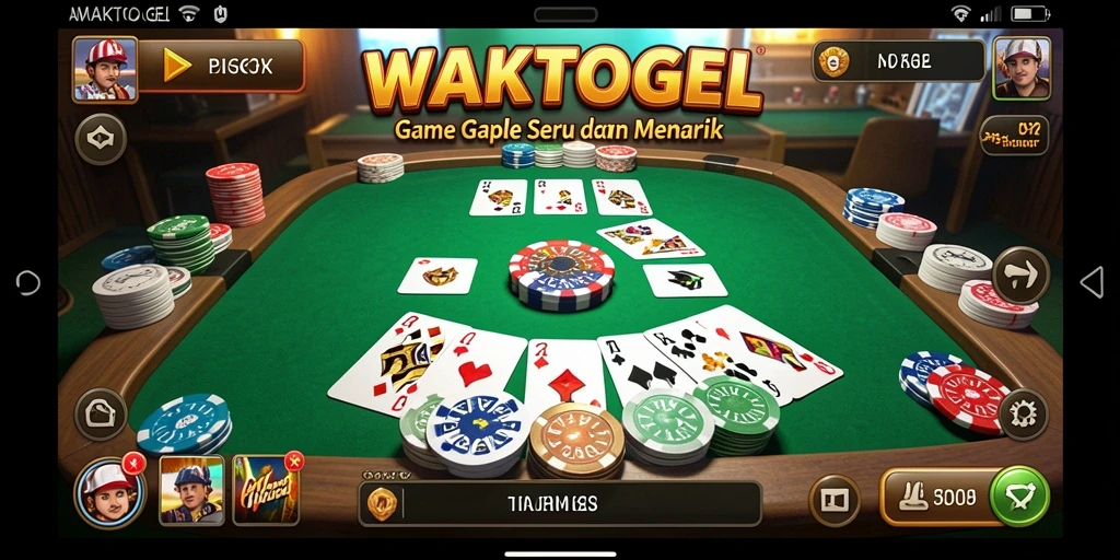Gameplay seru WAKTOGEL dalam permainan Gaple.
