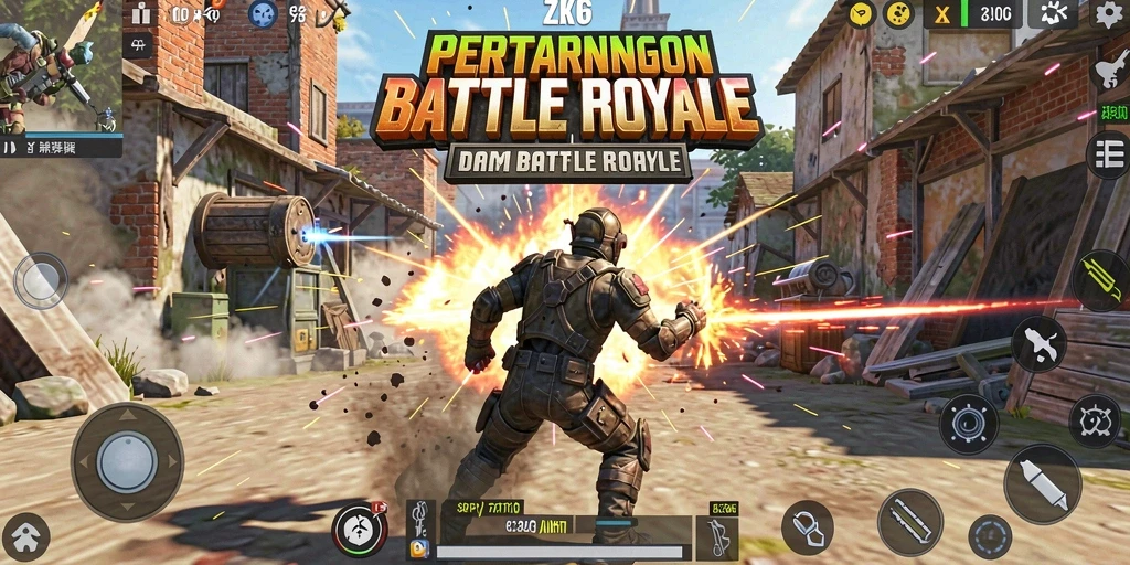 Gameplay seru di ZK6 dengan aksi Battle Royale menegangkan.